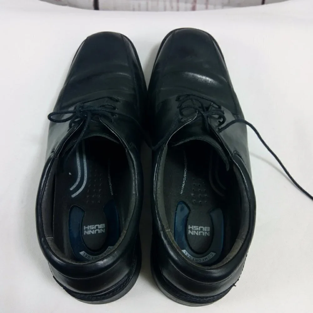 Nunn Bush Comfort Gel Black Leather Dress Shoes